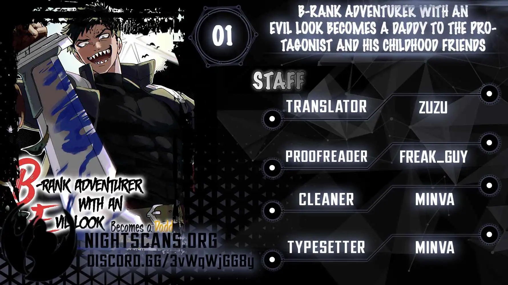 B-Rank Adventurer With an Evil Look Becomes a Daddy to the Protagonist and His Childhood Friends Chapter 1 1